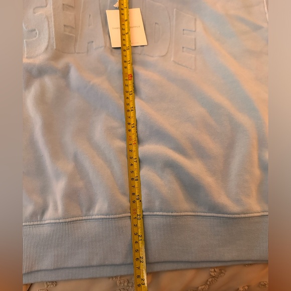 "Seaside" Thread & Supply Organic Cotton Blend Light Blue Sweatshirt, size S - Picture 5 of 6